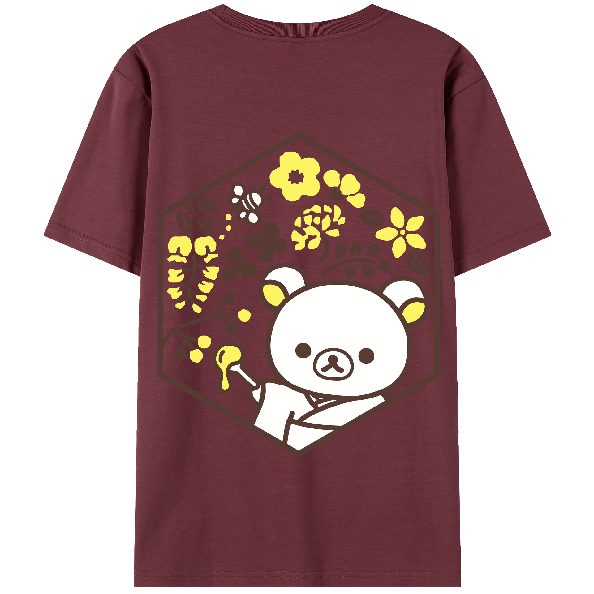 （画像用） リラックマ リラックマ キイロイトリ Rilakkuma Korilakkuma Kiiroitori 綿100％半袖Tシャツ（背面プリント）